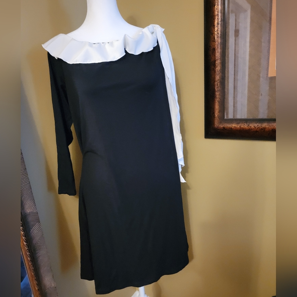 Elegant Black and White Dress
